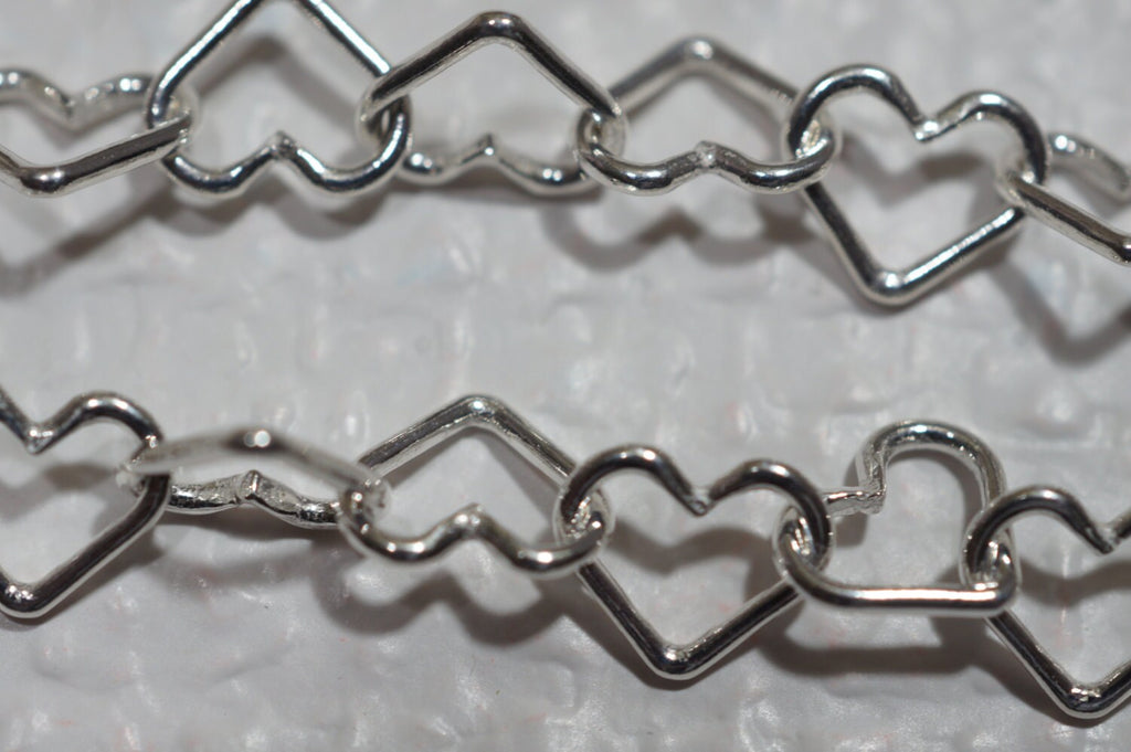Sterling Silver Heart Link Chain: Italian Necklace Supplies