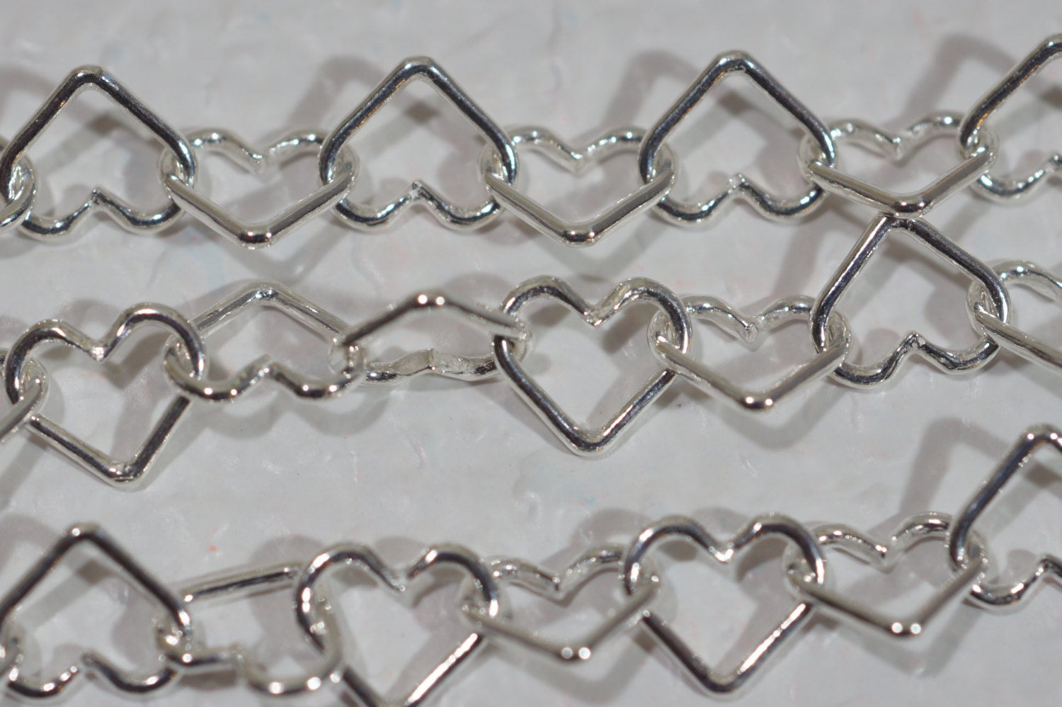 Sterling Silver Heart Link Chain: Italian Necklace Supplies