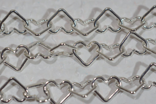 Sterling Silver Heart Link Chain: Italian Necklace Supplies