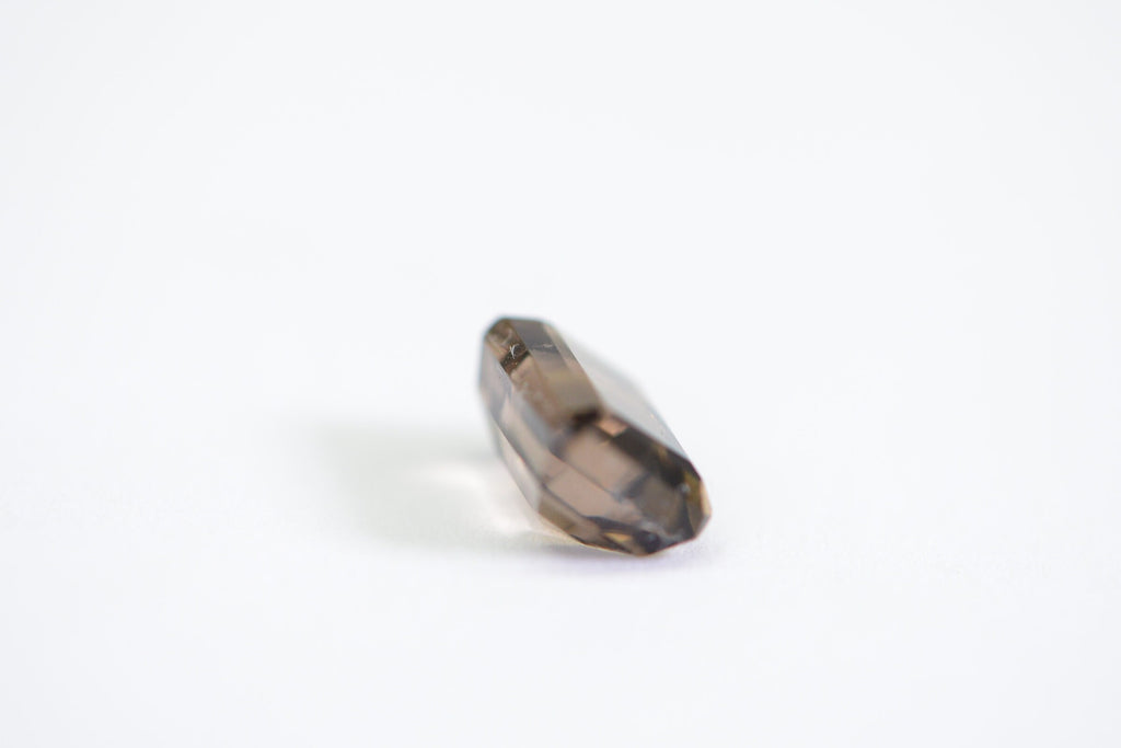 7x5mm Faceted Smoky Quartz Gemstone: 1.25ct Rectangle Emerald Cut Crystal