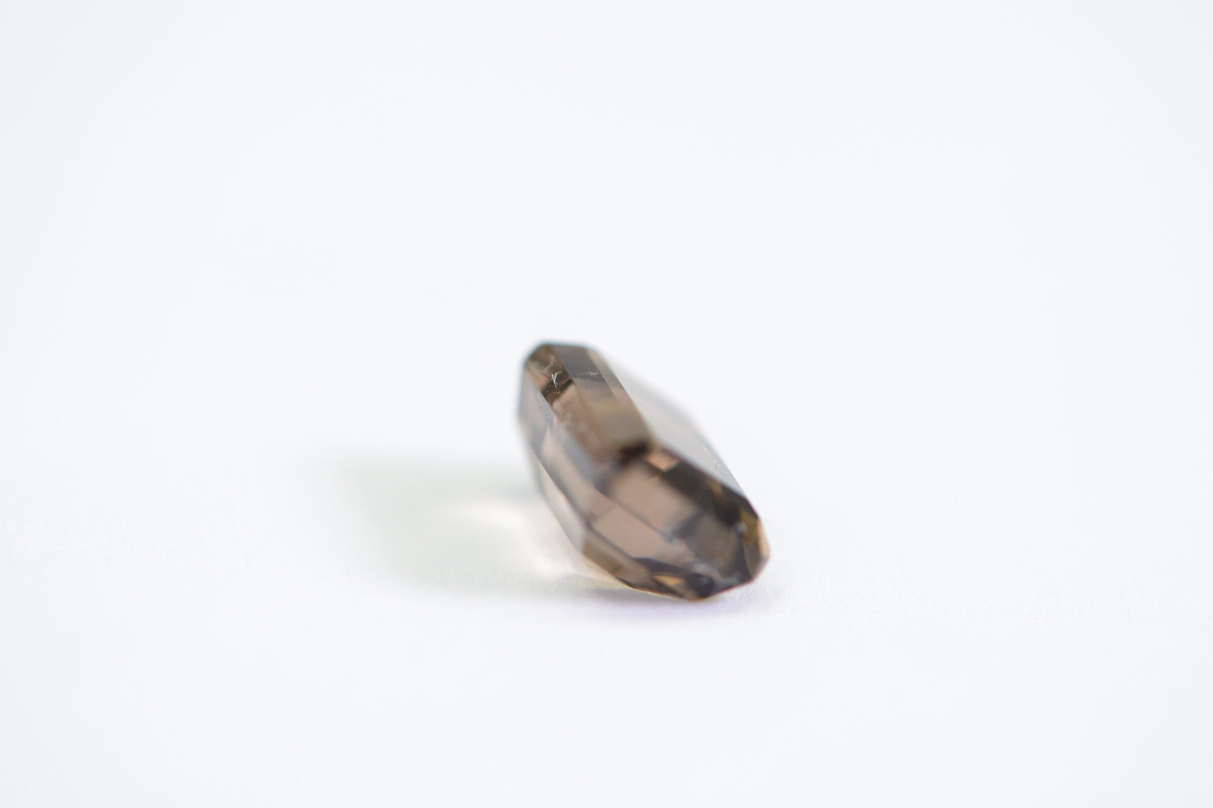 7x5mm Faceted Smoky Quartz Gemstone: 1.25ct Rectangle Emerald Cut Crystal