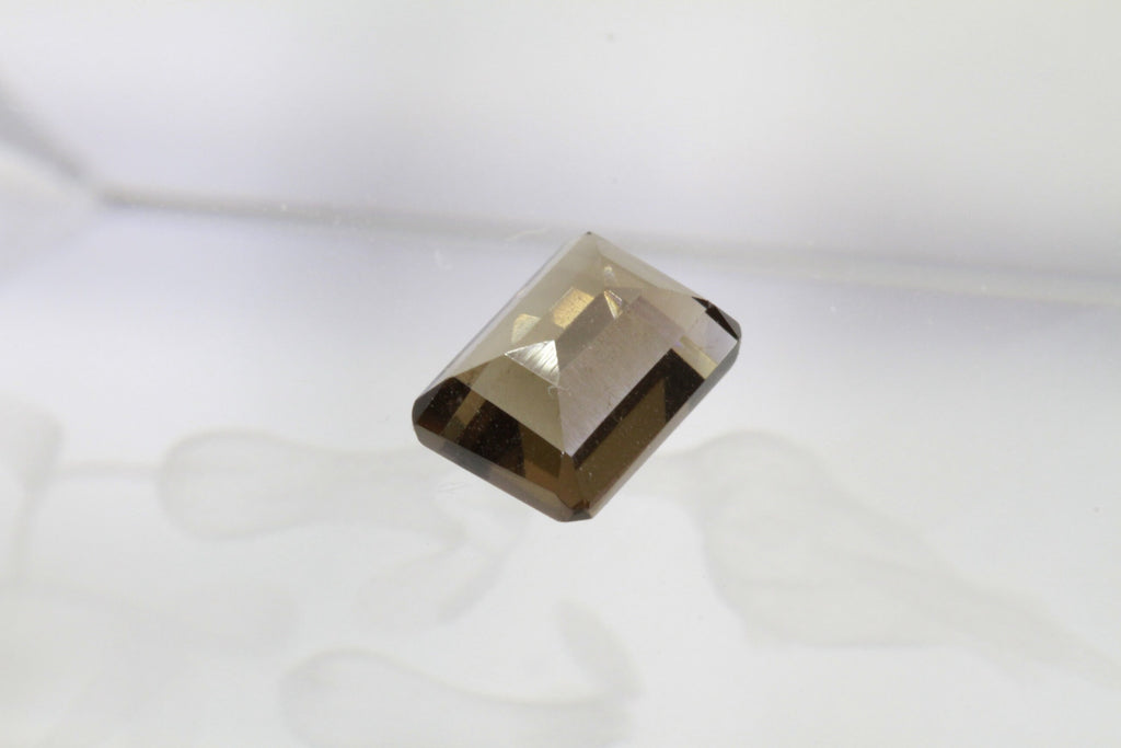 7x5mm Faceted Smoky Quartz Gemstone: 1.25ct Rectangle Emerald Cut Crystal