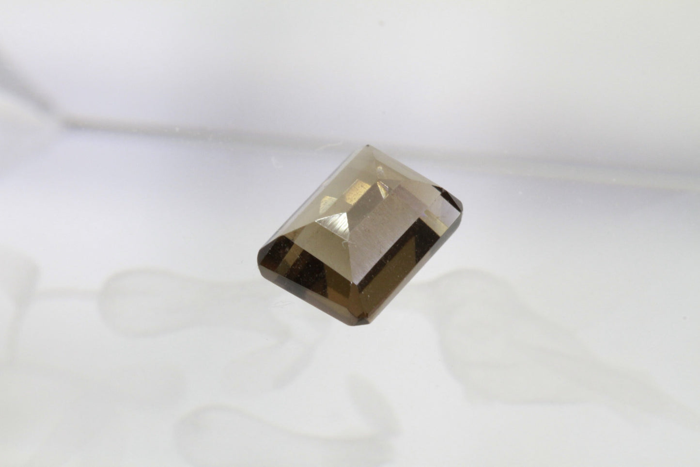 7x5mm Faceted Smoky Quartz Gemstone: 1.25ct Rectangle Emerald Cut Crystal