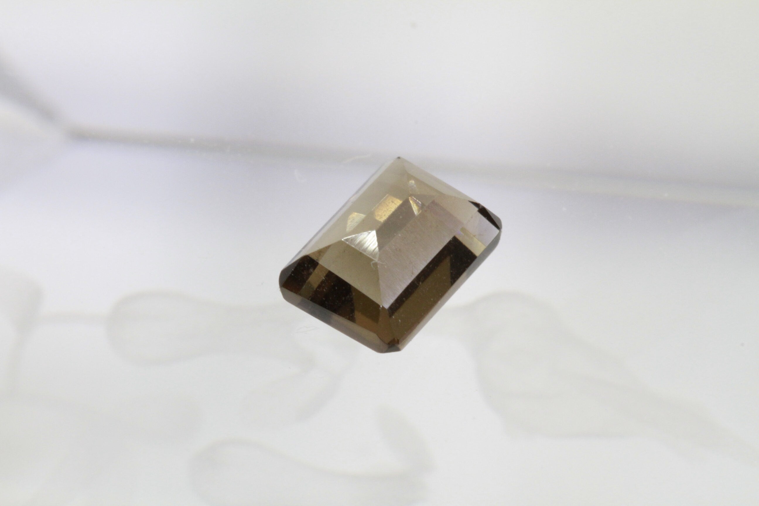 7x5mm Faceted Smoky Quartz Gemstone: 1.25ct Rectangle Emerald Cut Crystal