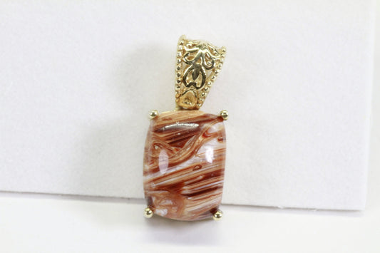 Handmade Banded Agate Pendant: Sterling Silver Vermeil Gemstone
