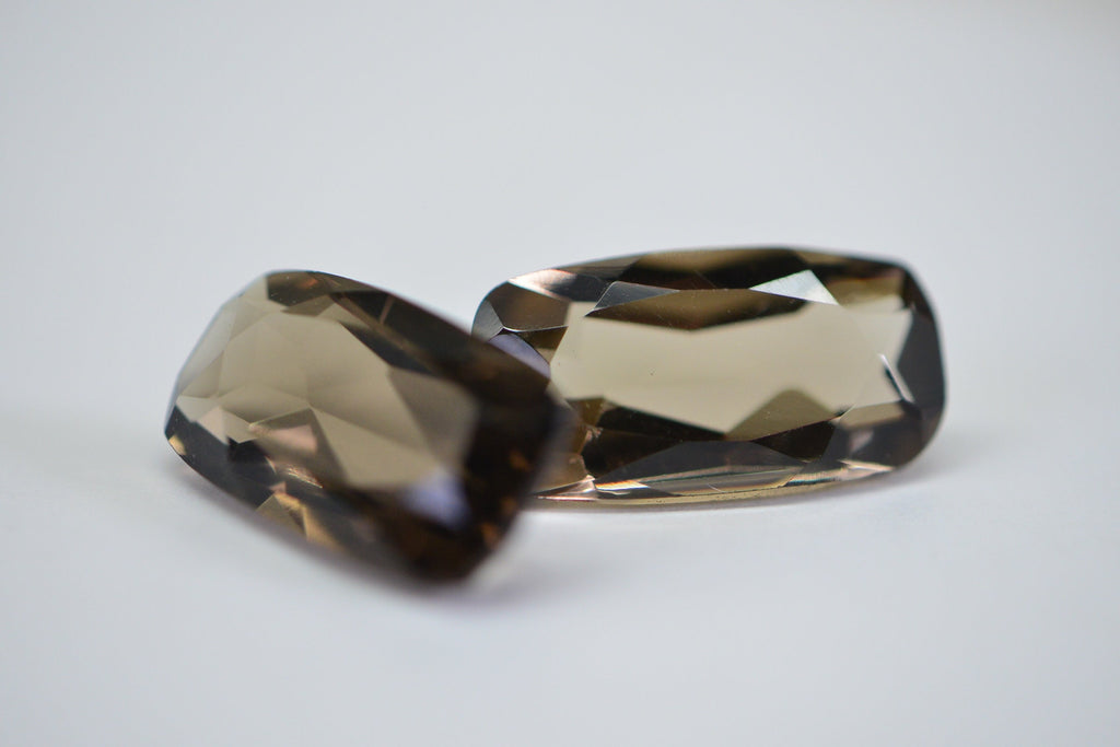 13ct Smoky Quartz Gemstone: Faceted Baguette Cut, 17x9mm
