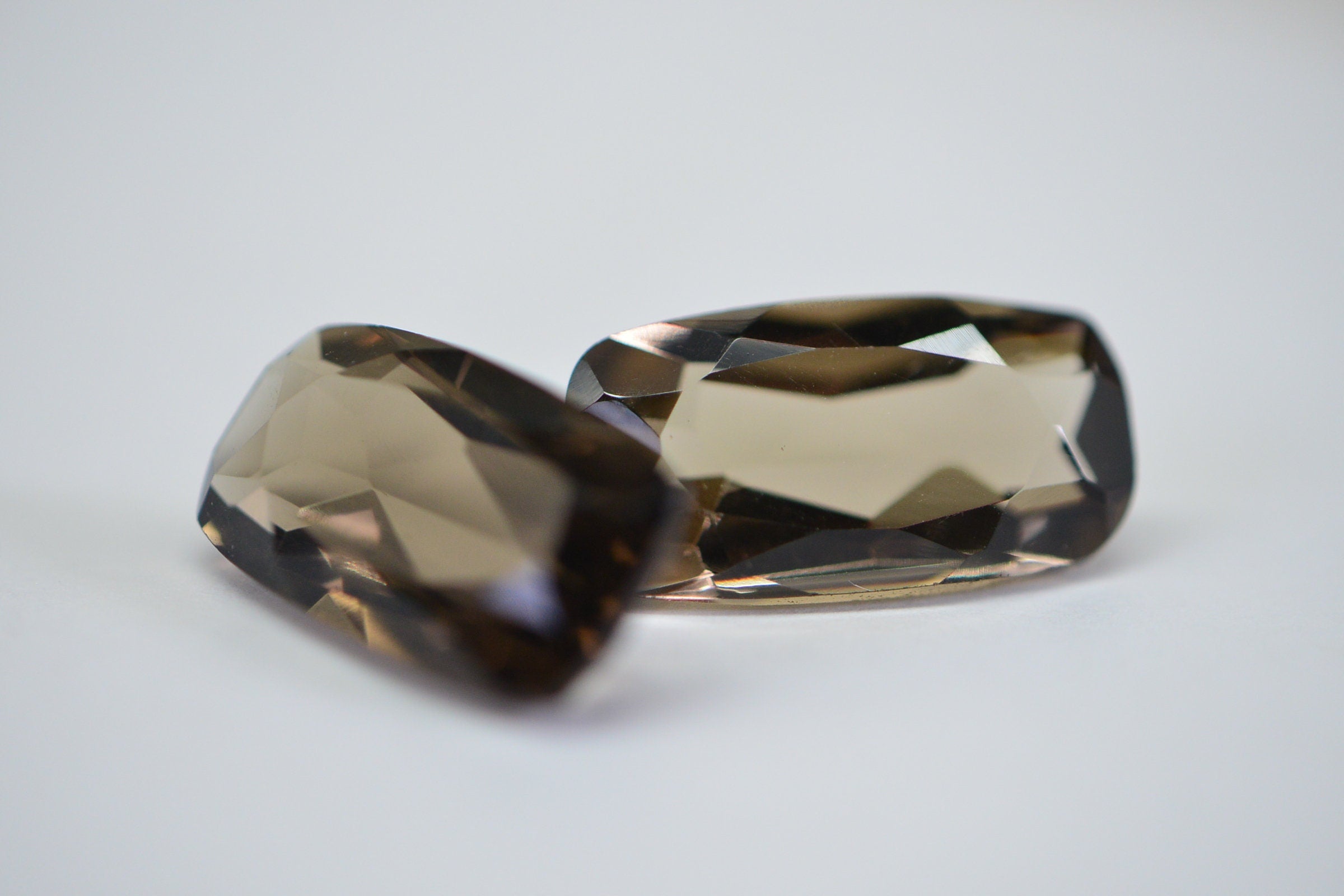 13ct Smoky Quartz Gemstone: Faceted Baguette Cut, 17x9mm