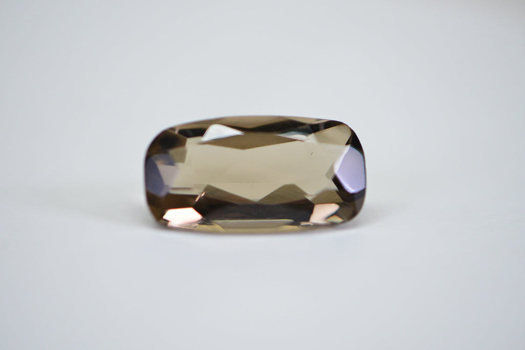 13ct Smoky Quartz Gemstone: Faceted Baguette Cut, 17x9mm