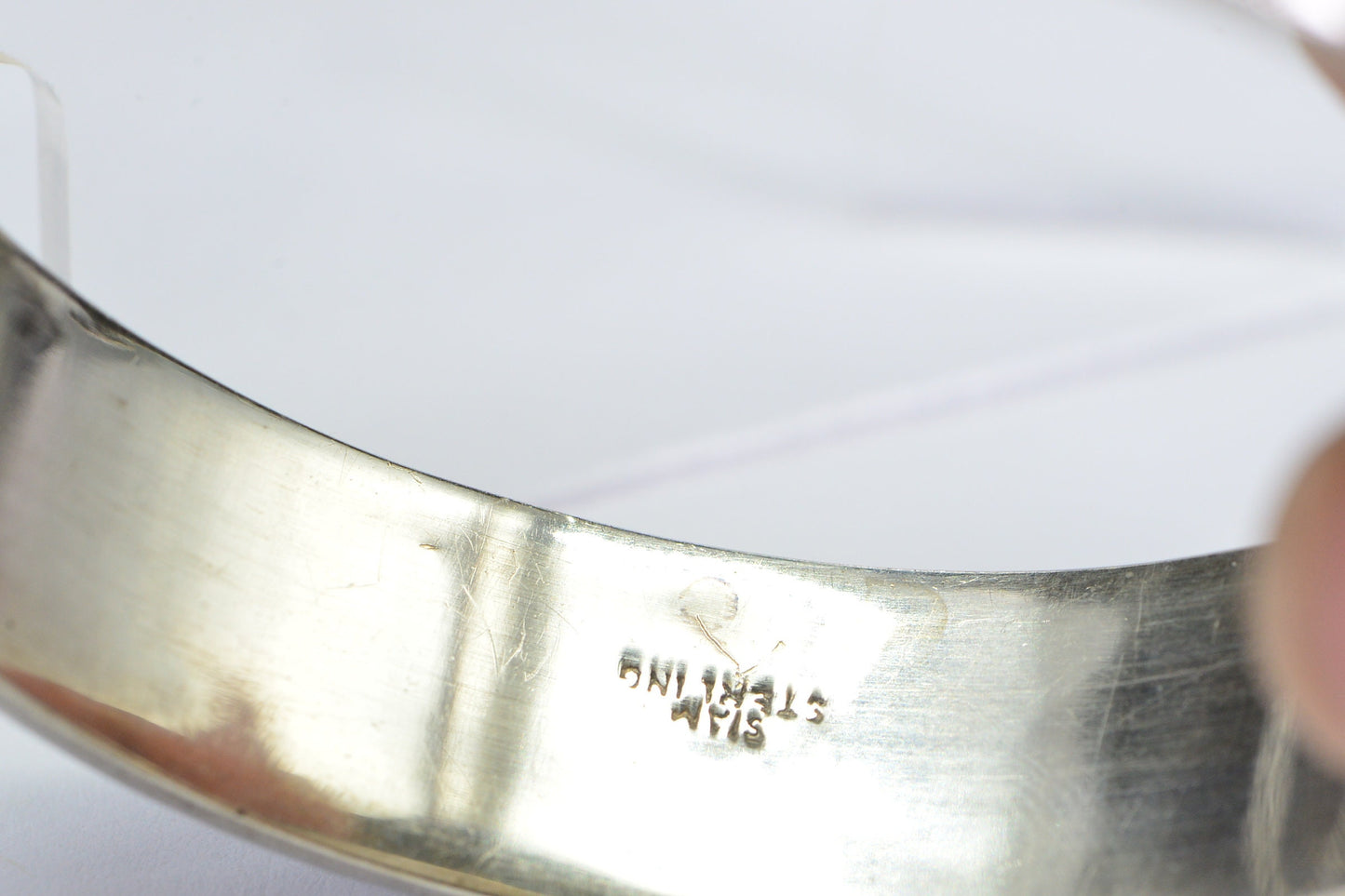 Vintage Siam Sterling Silver Bangle: Enameled Temple Dancer Bracelet