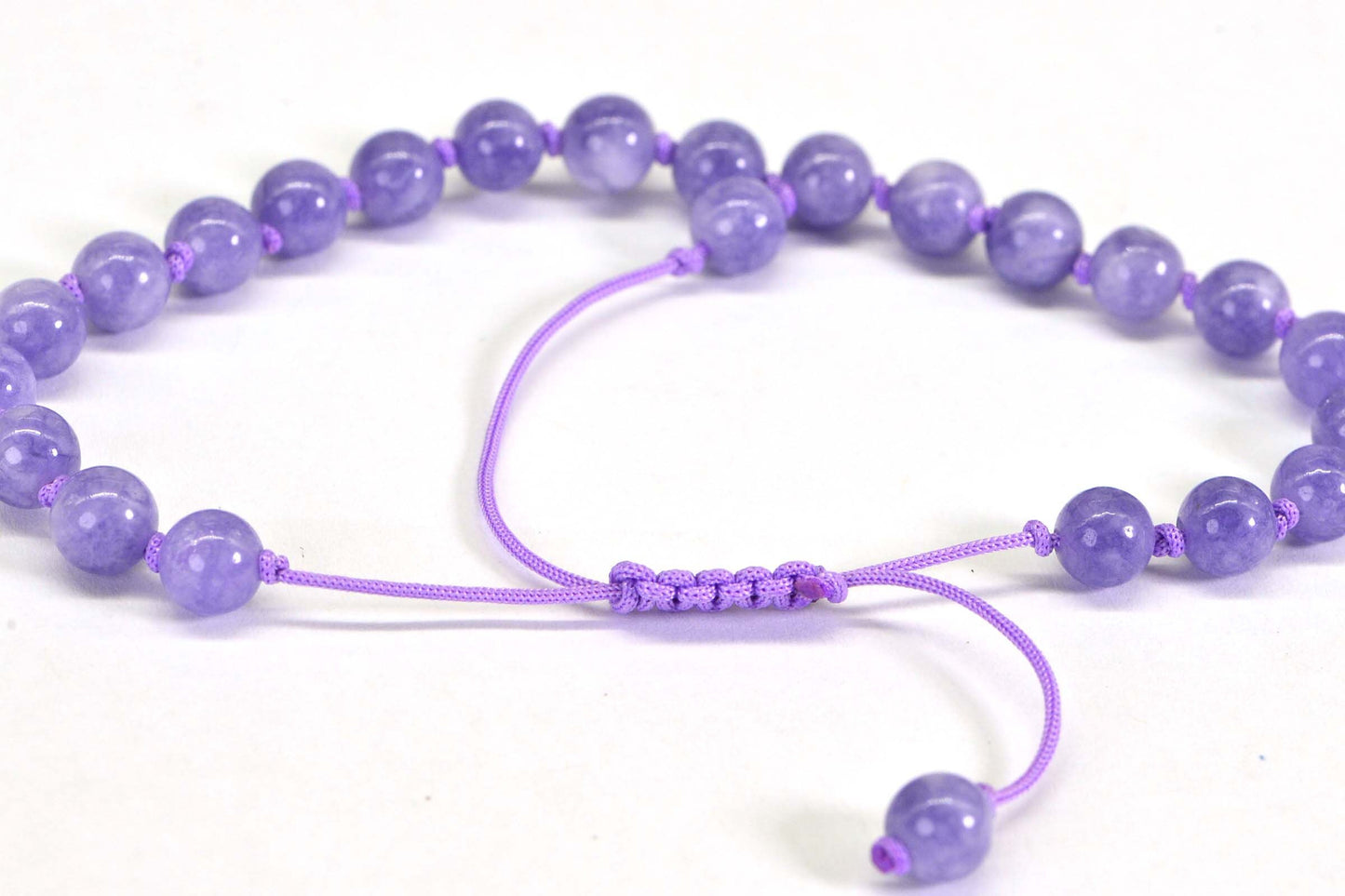 Tanzanite Quartz Cord Bracelet: Knotted Healing Crystal Anklet