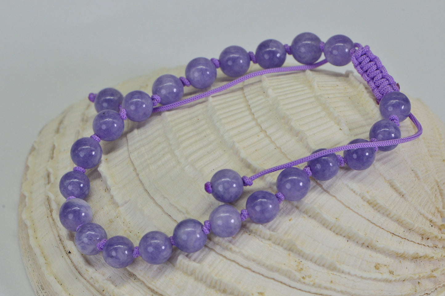 Tanzanite Quartz Cord Bracelet: Knotted Healing Crystal Anklet