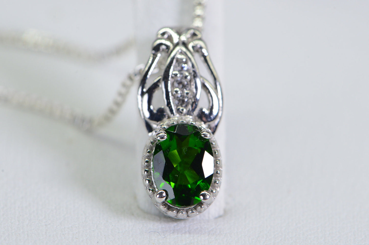 Moldavite Teardrop Pendant Sterling silver Oval Design Gemstone Olive Green Multi stone Small Pendant