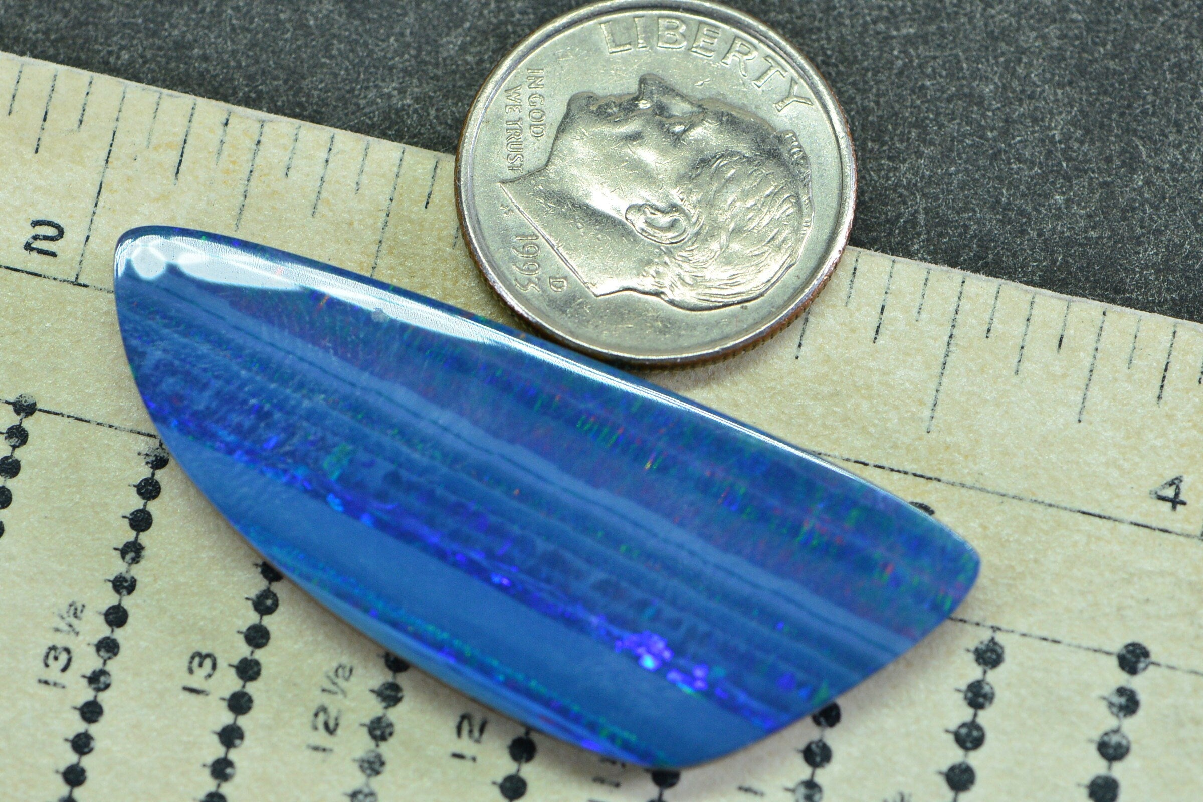 Australian Black Opal Doublet: Freeform Rainbow Gemstone Cabochon