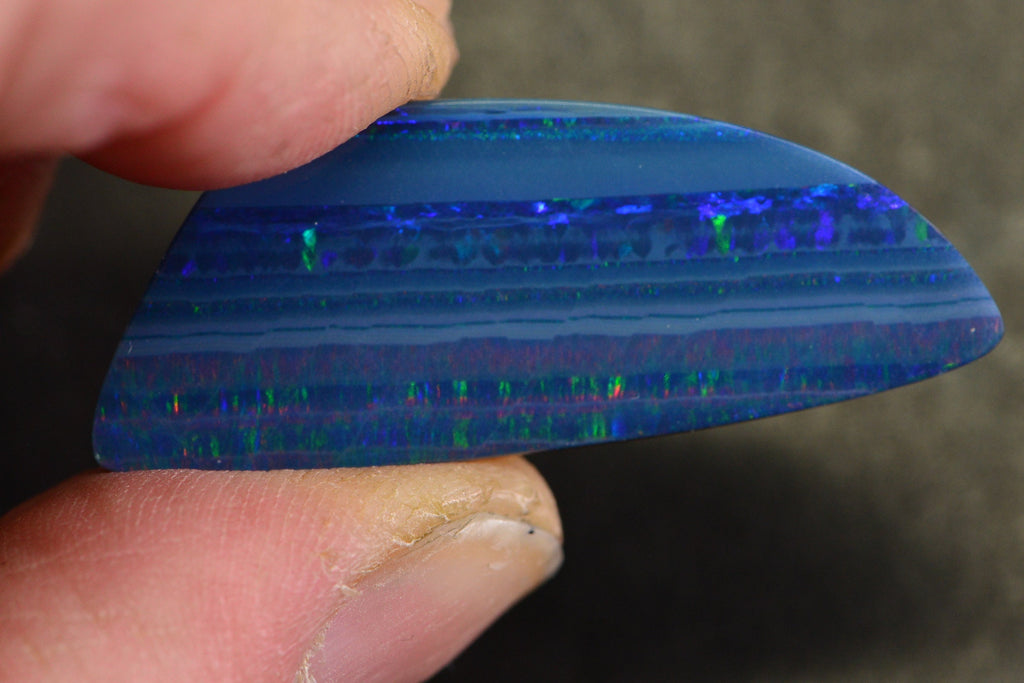 Australian Black Opal Doublet: Freeform Rainbow Gemstone Cabochon