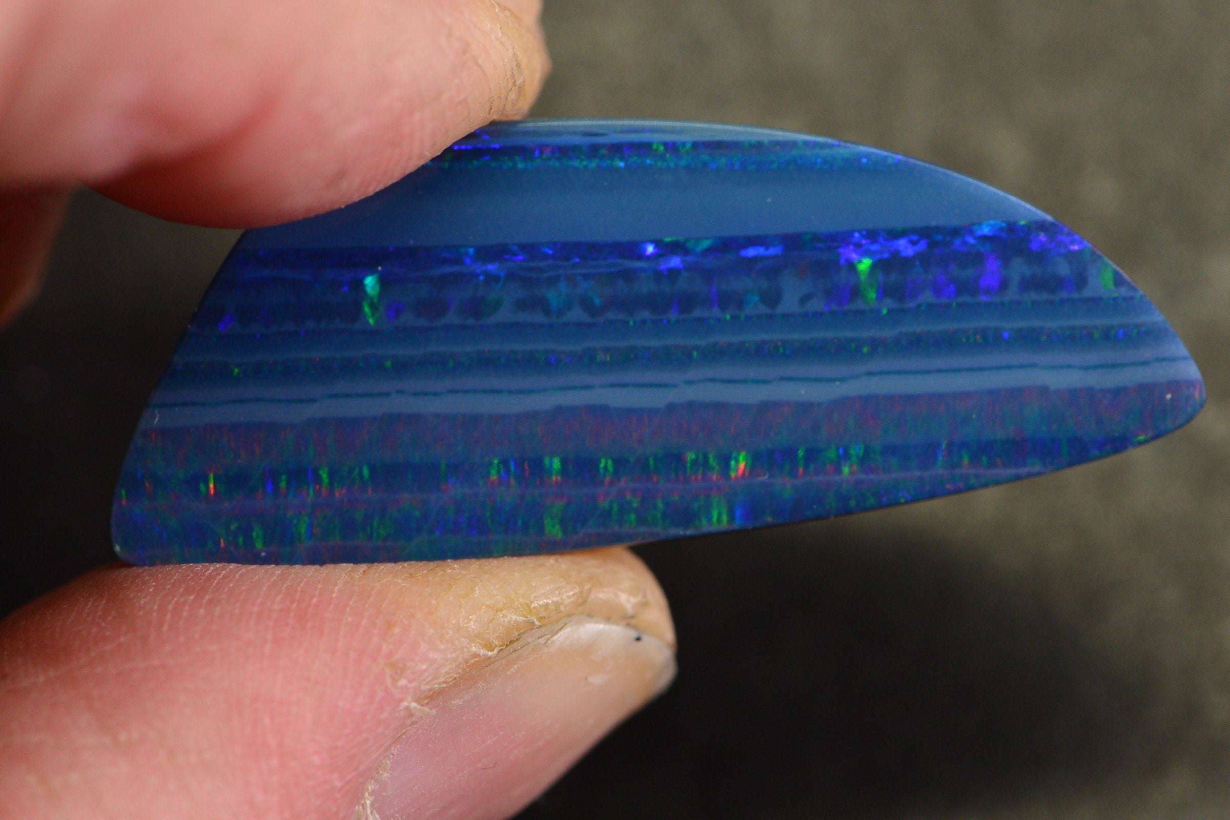 Australian Black Opal Doublet: Freeform Rainbow Gemstone Cabochon