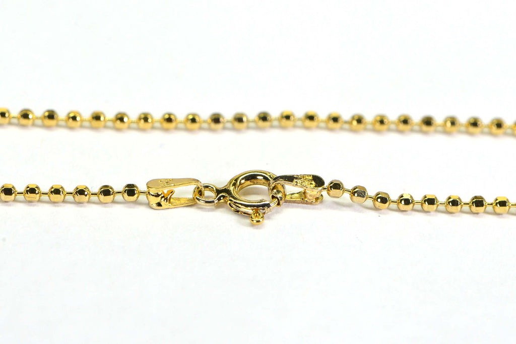 14K beaded chain 2mm round bead ball Anklet
