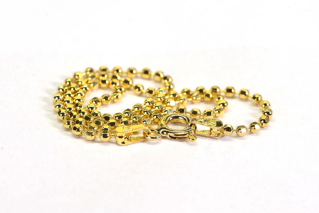14K beaded chain 2mm round bead ball Anklet