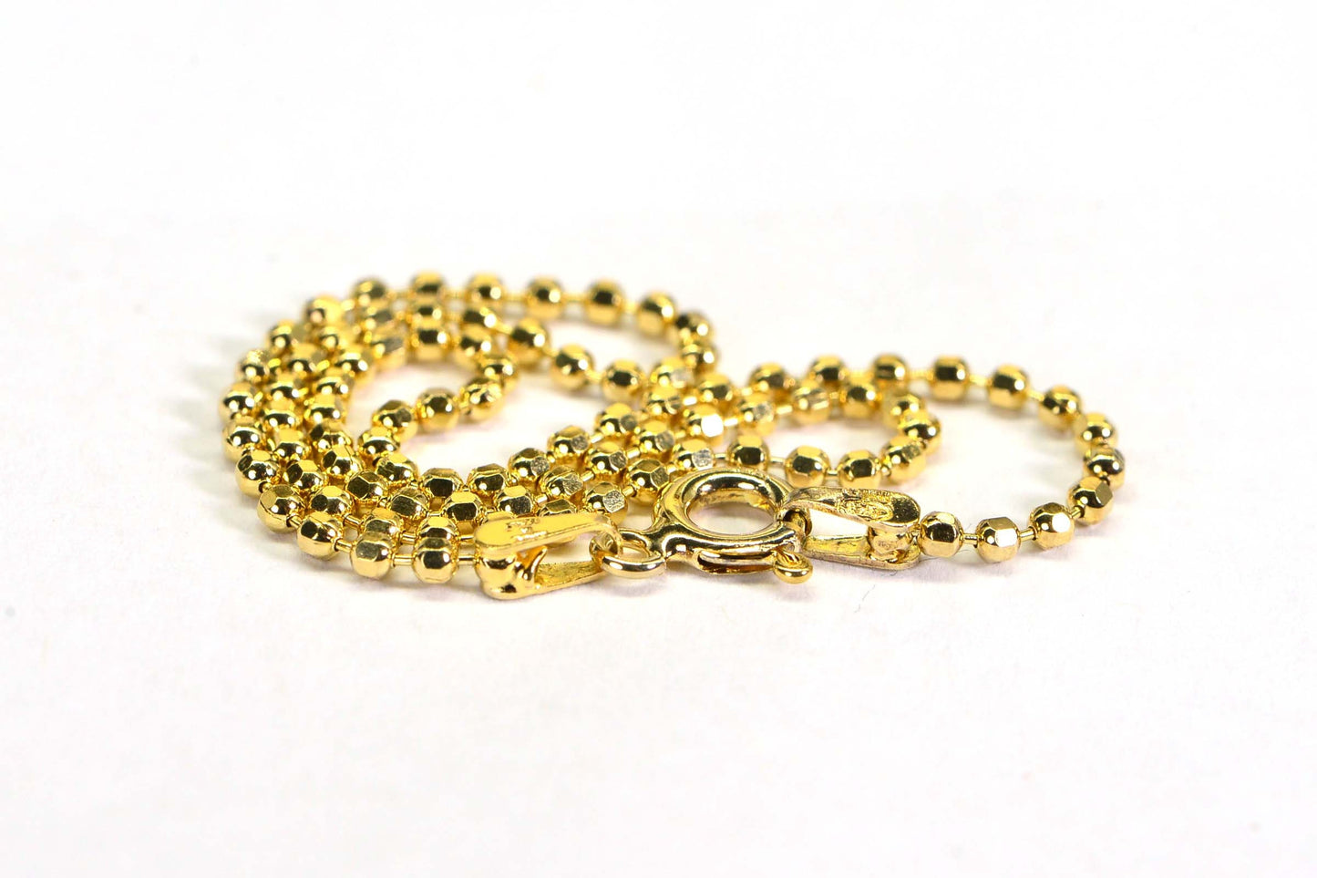 14K beaded chain 2mm round bead ball Anklet