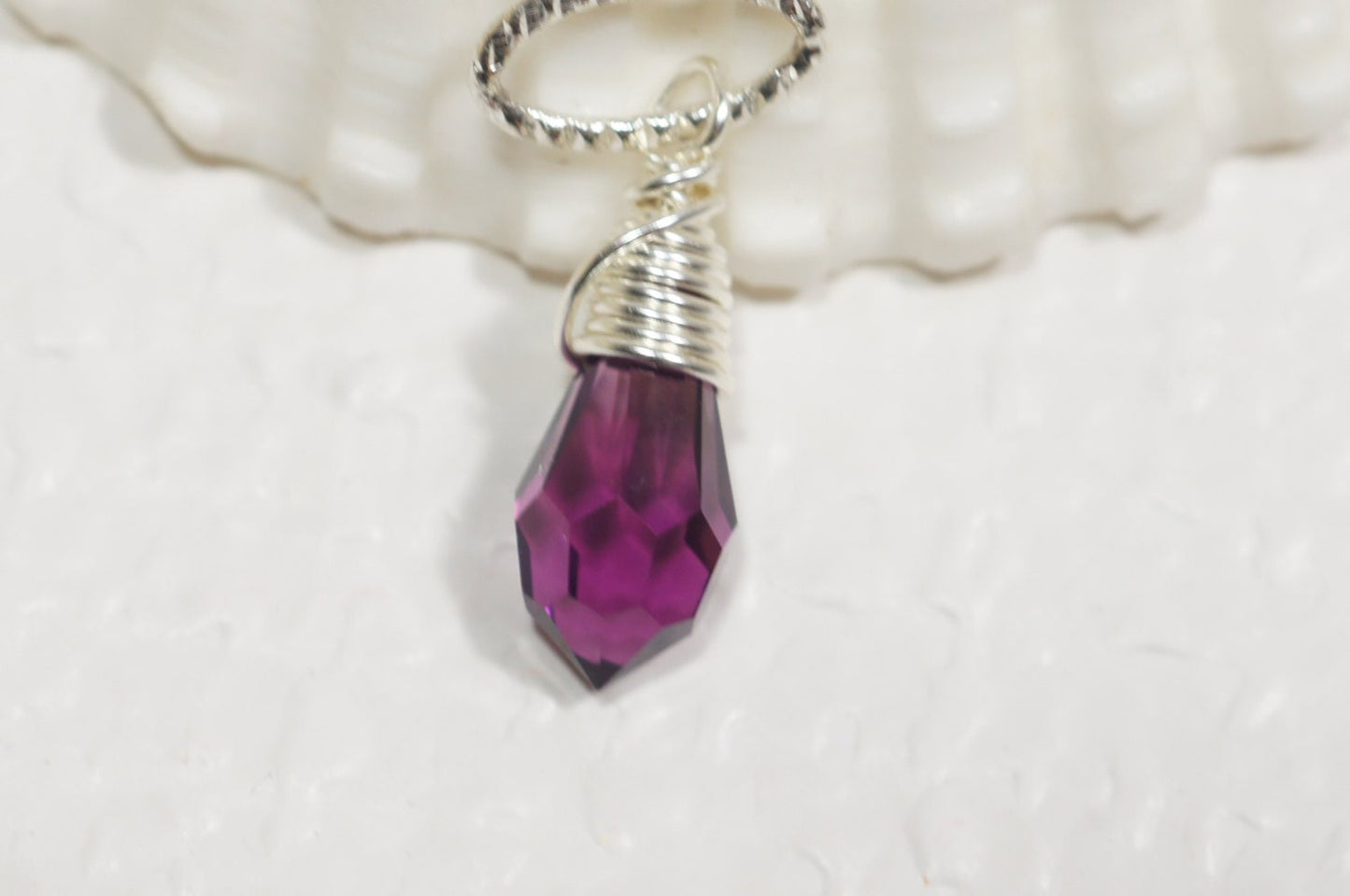 Wire Wrapped Swarovski Crystal Briolette Single Pendant Pick up Color