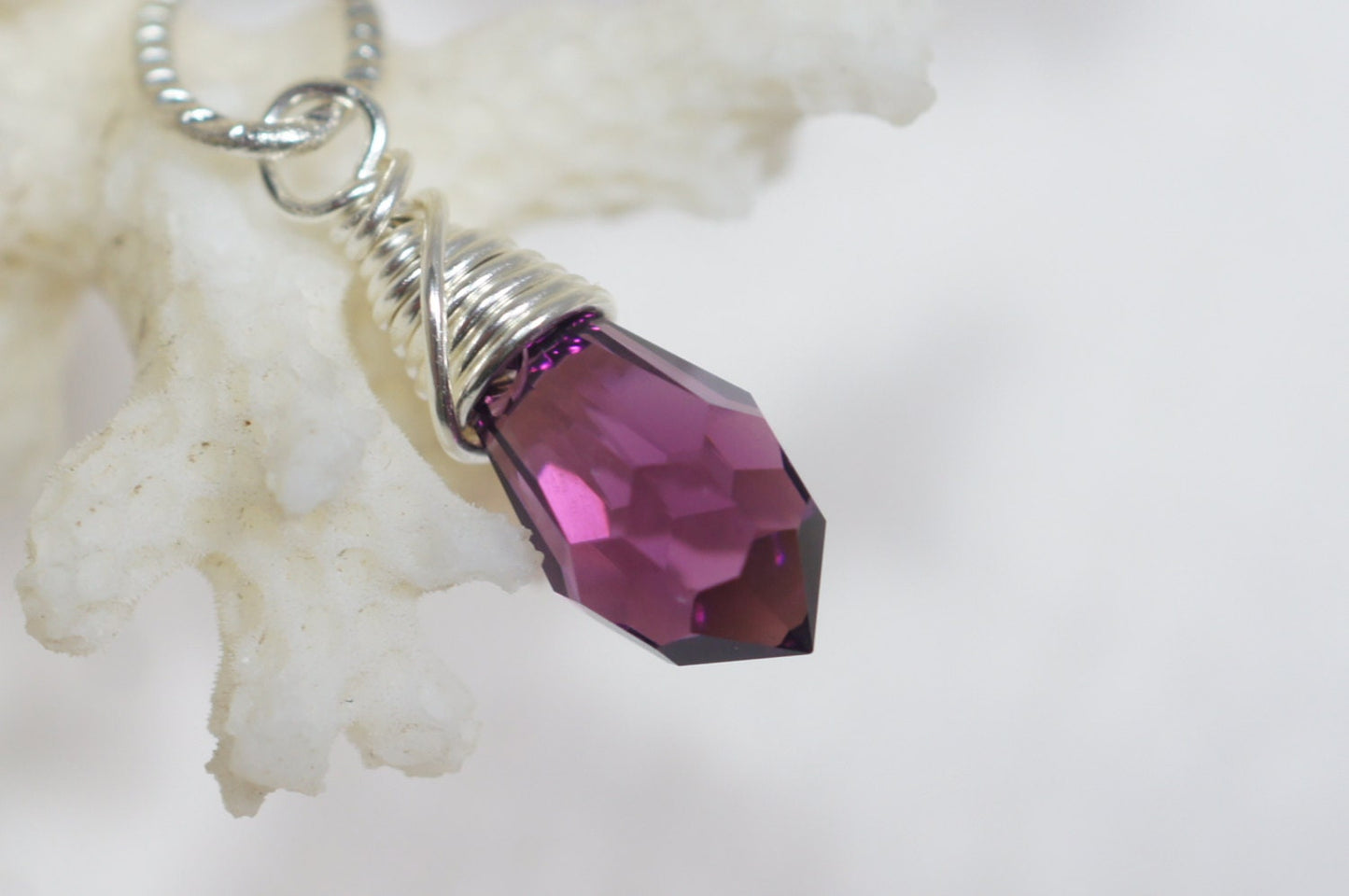 Wire Wrapped Swarovski Crystal Briolette Single Pendant Pick up Color