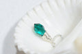 Wire Wrapped Emerald Crystal Sterling silver  Swarovski Teardrop Green Birthstone May Gift for Friends