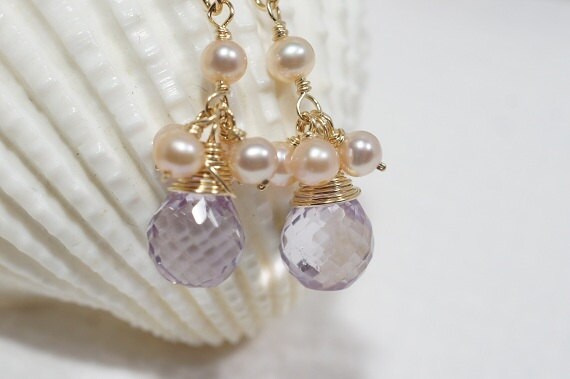 Pink Topaz Earrings Birthstone Jewelry Mother's Gift