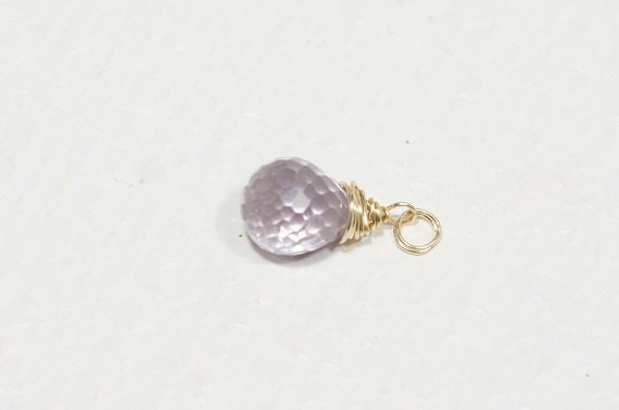 Light Purple Pink Sapphire Wire Wrapped 14K Gold
