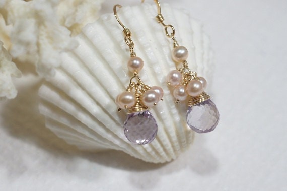 Pink Topaz Earrings Birthstone Jewelry Mother's Gift
