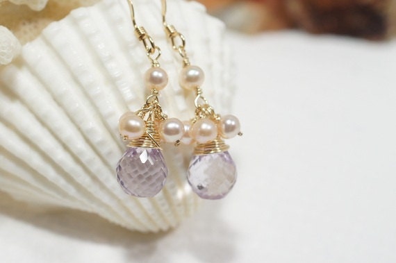 Pink Topaz Earrings Birthstone Jewelry Mother's Gift