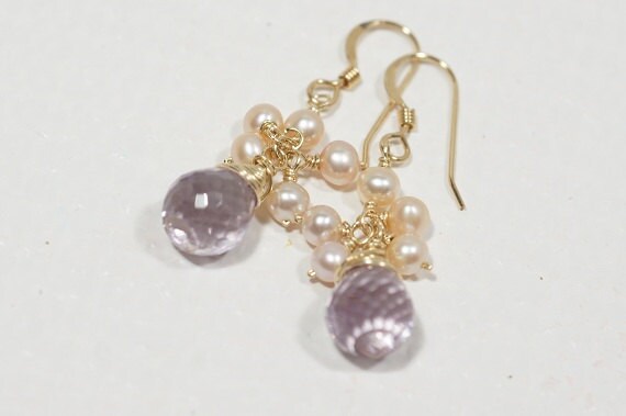 Pink Topaz Earrings Birthstone Jewelry Mother's Gift