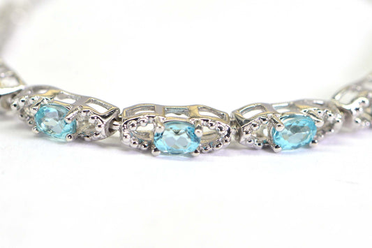 Natural Aquamarine Bolo Bracelet: Adjustable Sterling Silver Gemstone Bracelet