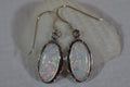 Sterling Silver Opal Dangle Earrings: Oval Bezel Set, Multicolor