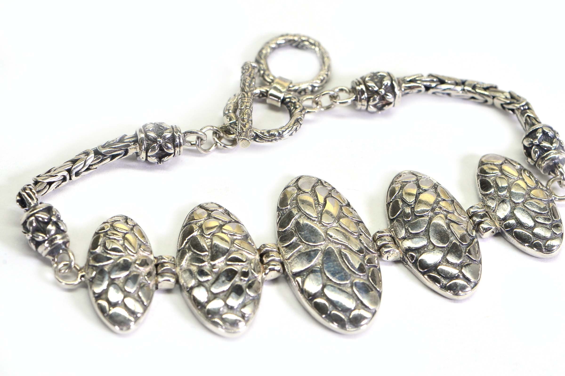 Byzantine Sterling Silver Bracelet: Bali Chain Toggle Clasp