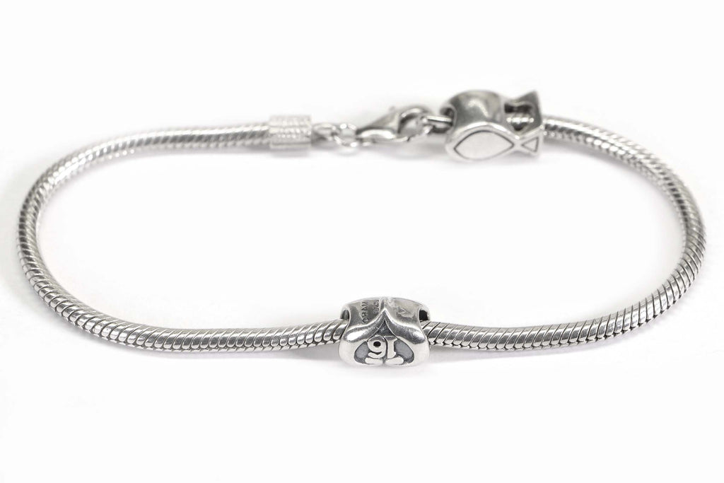 Vintage Chamilia Sterling Silver Snake Chain Charm Bracelet