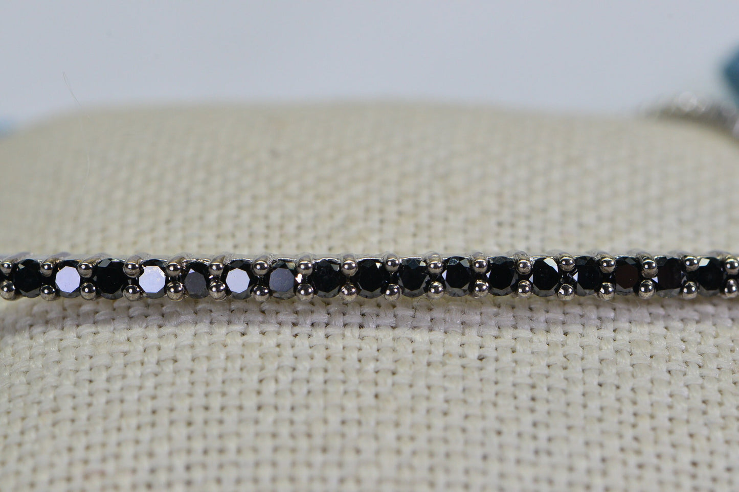 Natural Black Diamond Bolo Bracelet: Rhodium Over Sterling Silver