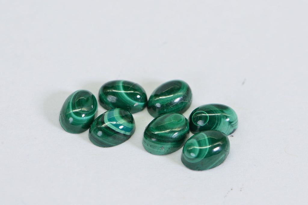 Natural Malachite 7X5mm Hand Cut Natural Gemstone Cabochon Jewelry Making Supplies