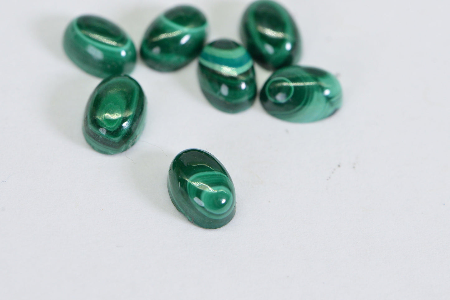 Natural Malachite 7X5mm Hand Cut Natural Gemstone Cabochon Jewelry Making Supplies