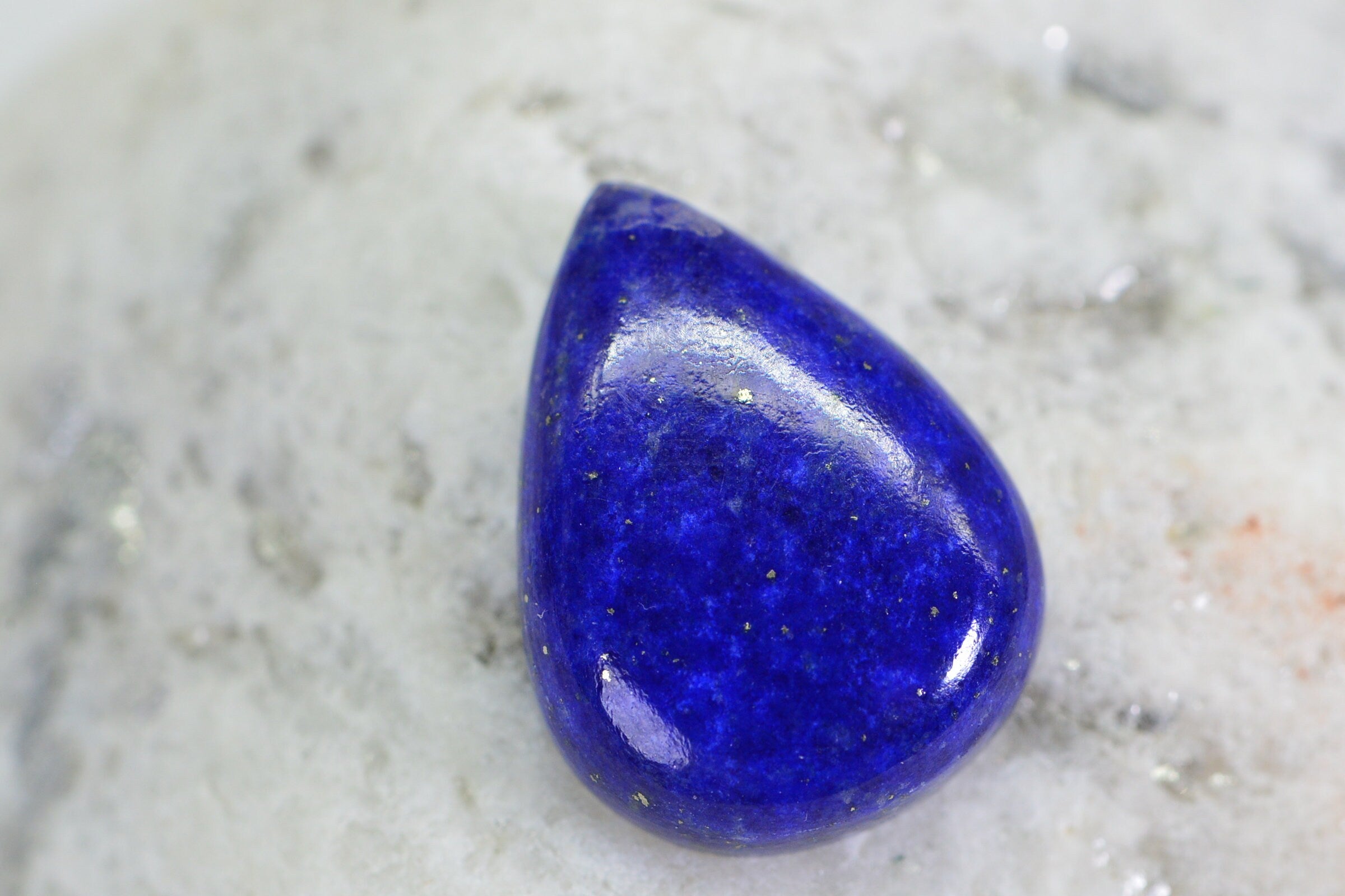 Lapis Lazuli Pear Cabochon: Royal Blue Gemstone, Jewelry Making (20x15x5.5mm)