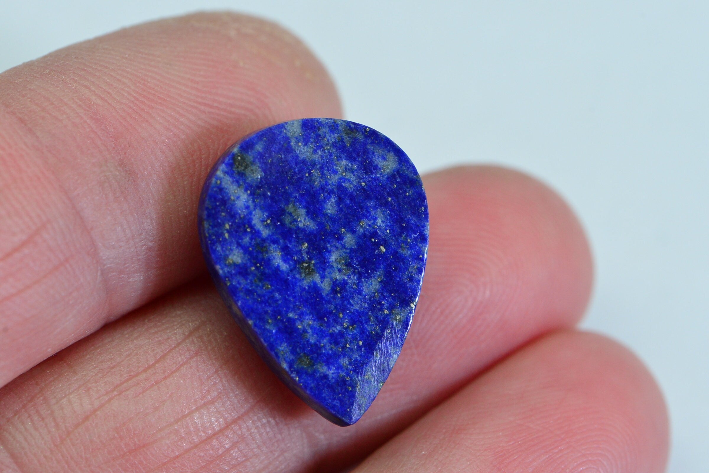 Lapis Lazuli Pear Cabochon: Royal Blue Gemstone, Jewelry Making (20x15x5.5mm)
