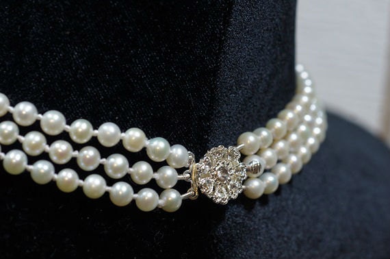 Knotted Freshwater Pearl Necklace, Multi Strand Bridal Jewelry