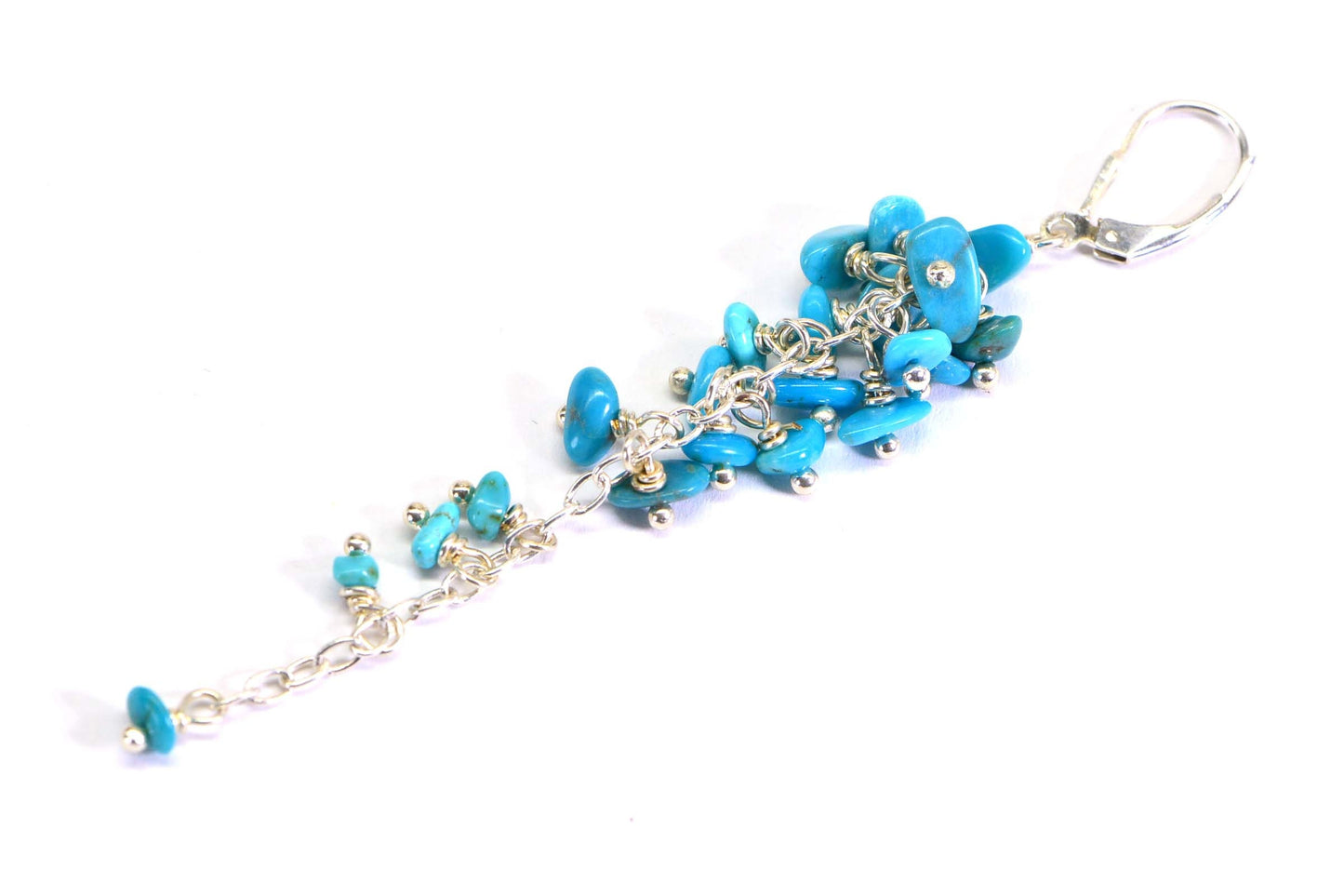 Sleeping Beauty Turquoise Sterling Silver Cascade Earrings