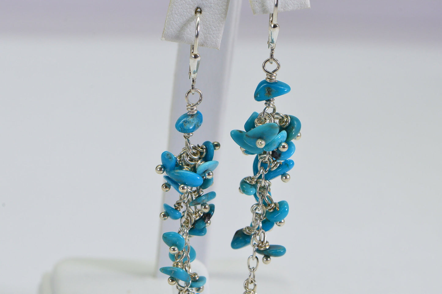 Sleeping Beauty Turquoise Sterling Silver Cascade Earrings