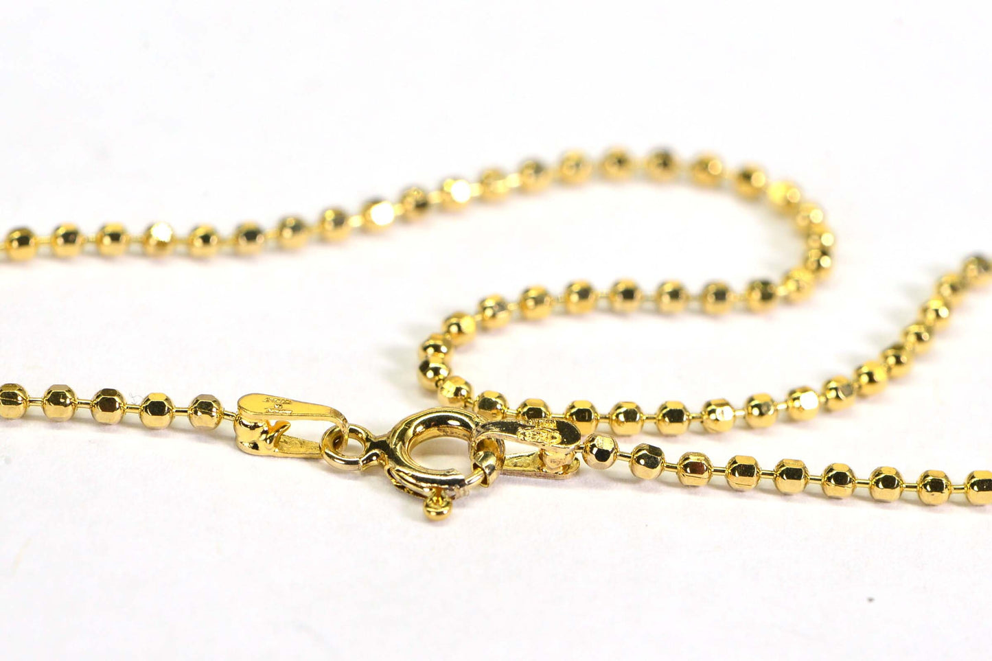 14K beaded chain 2mm round bead ball Anklet