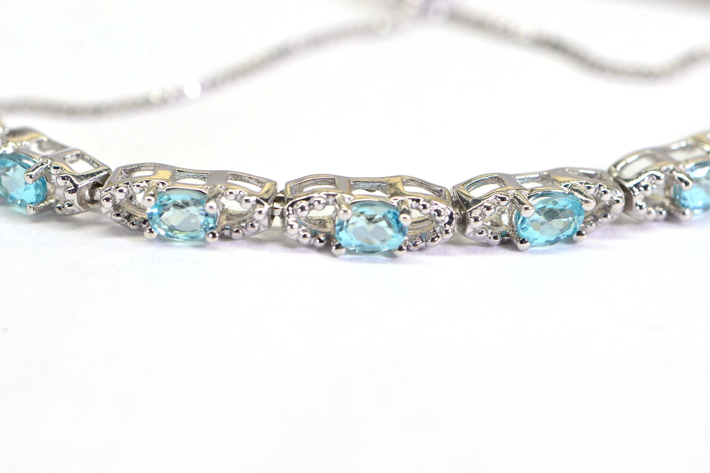 Natural Aquamarine Bolo Bracelet: Adjustable Sterling Silver Gemstone Bracelet