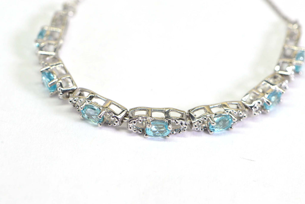 Natural Aquamarine Bolo Bracelet: Adjustable Sterling Silver Gemstone Bracelet
