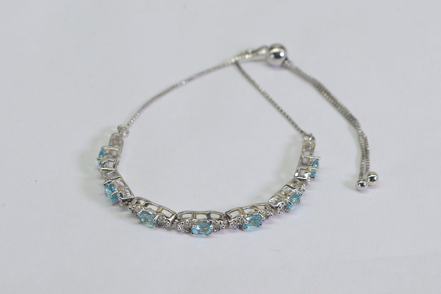 Natural Aquamarine Bolo Bracelet: Adjustable Sterling Silver Gemstone Bracelet