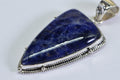 Sterling Silver Sodalite Spear Pendant: Blue Gemstone Amulet