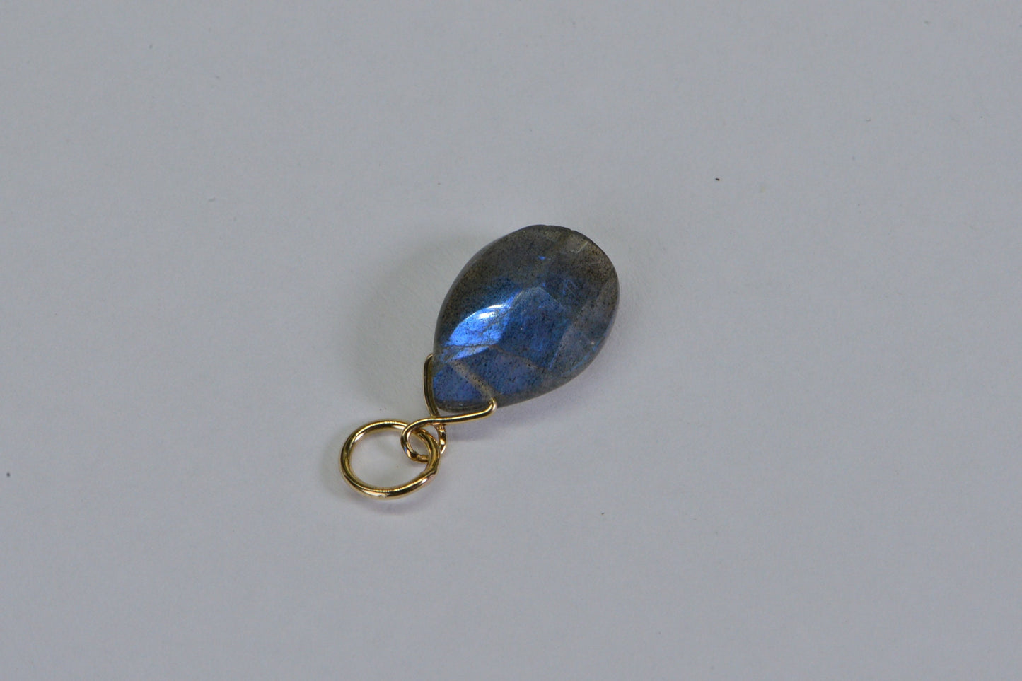 AAA Labradorite Charm, 14K Gold Filled Wire Wrapped Pendant