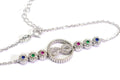 Sterling Silver Infinity Bracelet: Simulated Diamond, Ruby, Sapphire, Emerald