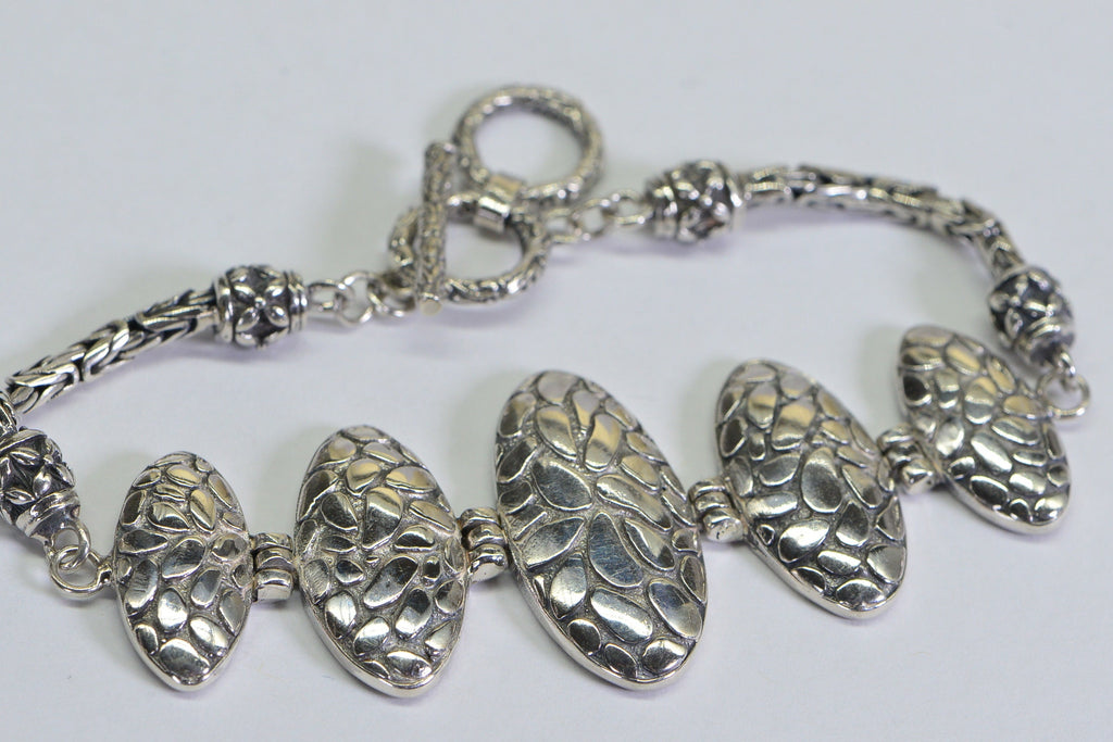 Byzantine Sterling Silver Bracelet: Bali Chain Toggle Clasp